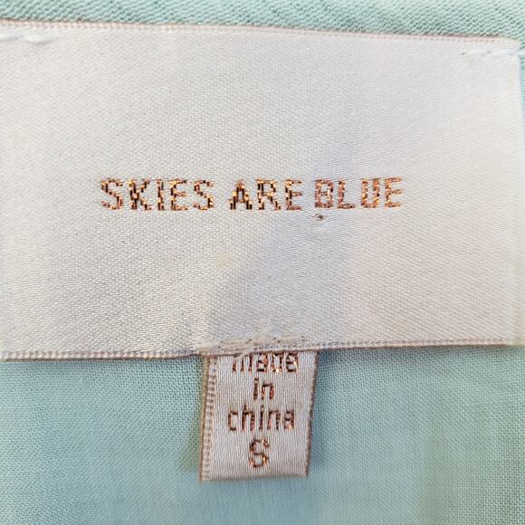 Skies Are Blue Mint Green Bell Sleeve Shift Dress Size S Small - Picture 3 of 6
